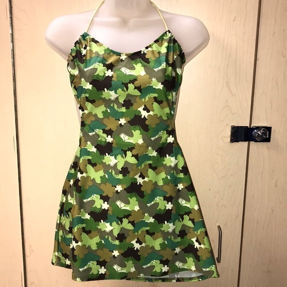 Zuliana Butterfly Print Mini Cover Up Dress Size Small Made in USA - Picture 1 of 3